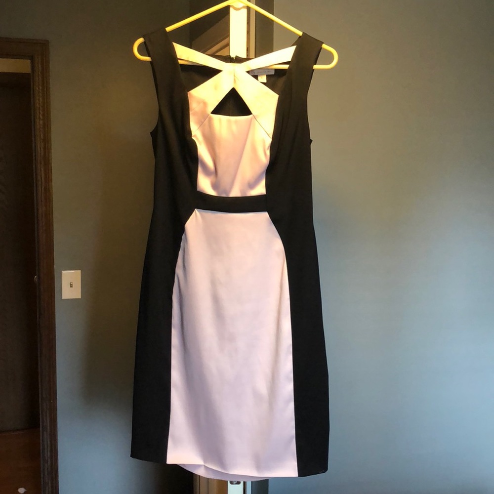 Pink and black dress